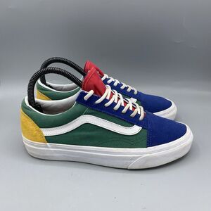 Vans Old Skool Yacht Club Sneakers Green Yellow Red Colorway Women's Size 6